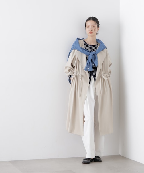 撥水&花粉ガード ドロストノーカラーコート