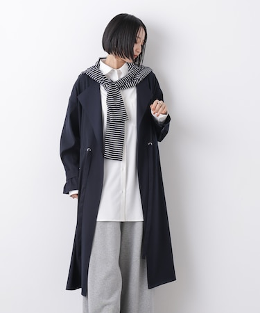 撥水&花粉ガード ドロストノーカラーコート