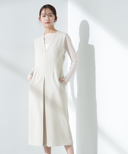 デイリーファンクション Vネックタックワンピース(セットアップ可)