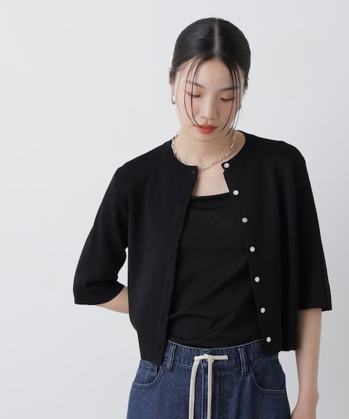 洗濯機洗い可UVカット接触冷感半袖カーディガン