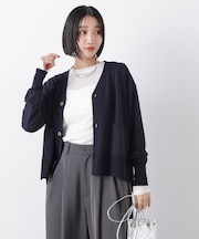 洗濯機洗い可UVカット接触冷感Vネックカーディガン