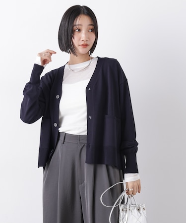 洗濯機洗い可UVカット接触冷感Vネックカーディガン