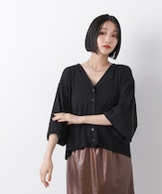 シアーカットVネックカーディガン