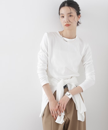 Repur加工 スムースシルケットロングスリーブトップス