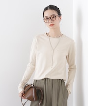 Repur加工 スムースシルケットロングスリーブトップス