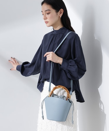 バンブーハンドルミニバケツバッグ