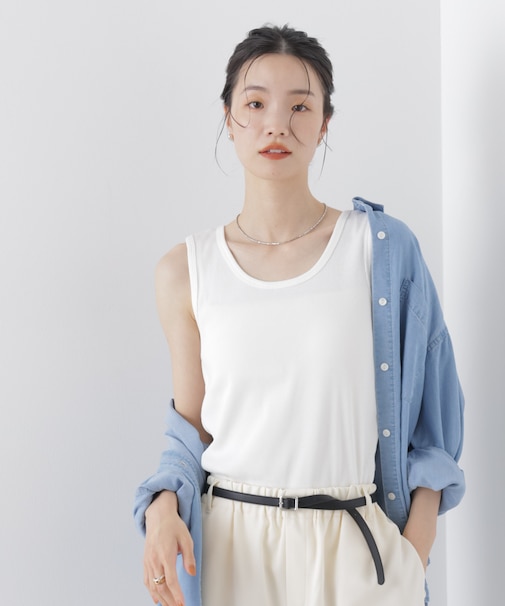 UVカット抗菌防臭吸水速乾イージーケアリブ タンクトップ