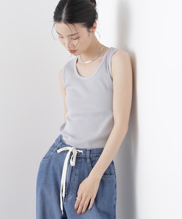 UVカット抗菌防臭吸水速乾イージーケアリブ タンクトップ
