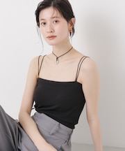 抗菌防臭リブカップ付きダブルストラップキャミソール