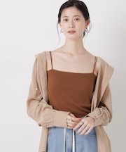 抗菌防臭リブカップ付きダブルストラップキャミソール