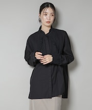 Sara mallika／COTTON PINTUCK LACE BLOUSE