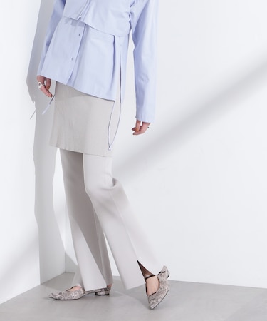 レイヤードニットパンツ