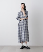 オンブレーツイルチェックシャツワンピース