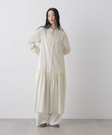 切り替えギャザーワンピース