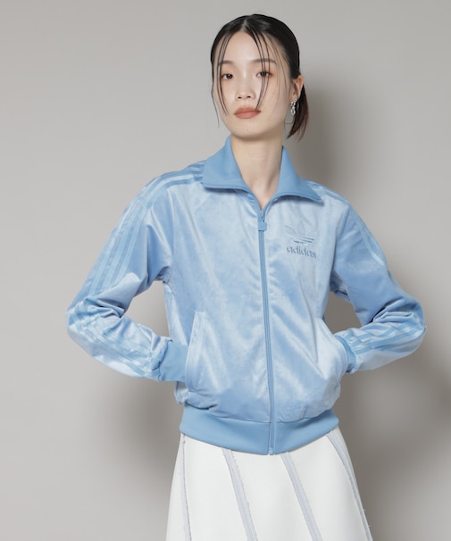 adidas／VELVET TRACK JAKET ASH BLUE