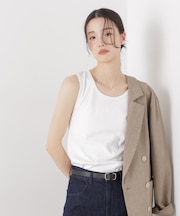 抗菌防臭コットンフライスカットタンクトップ