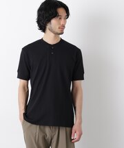 ワイドリブスタンダードヘンリーネックTシャツ 半袖