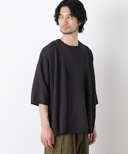 エアリードレープ ニットカーディガン 5分袖