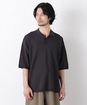 エアリードレープ ニットポロシャツ 半袖