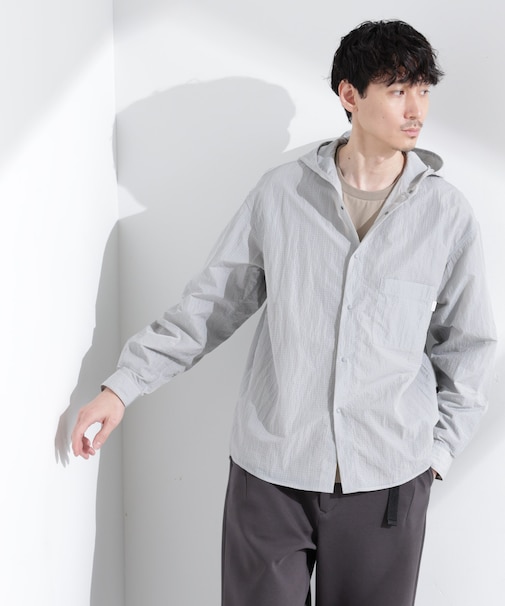 「NJ／CLUB」リップストップ撥水フードシャツ