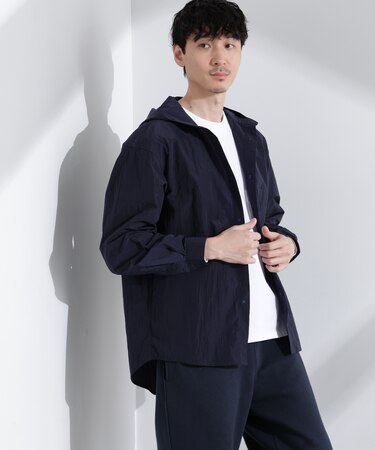 「NJ／CLUB」リップストップ撥水フードシャツ