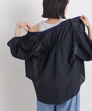 バックギャザーシアーシャツカーディガン