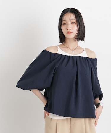 タンブラーブッチャー前後2wayボリュームスリーブブラウス(セットアップ可)