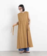 サイドリボンデザインノースリーブワンピース