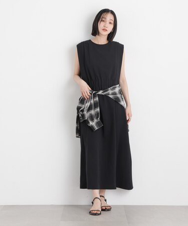 サイドリボンデザインノースリーブワンピース