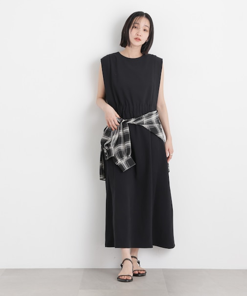 サイドリボンデザインノースリーブワンピース