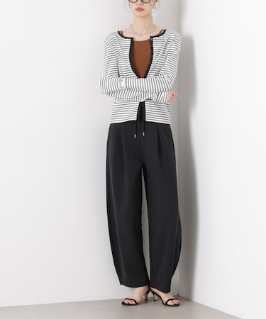 接触冷感ダンボールカットカーブシルエットパンツ(セットアップ可)