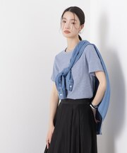 ラメリブカットクルーネックTシャツ