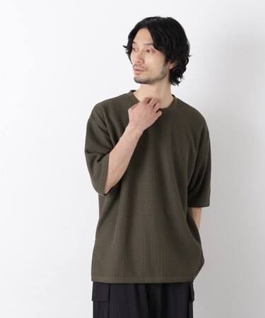 ジャガードニットソーTシャツ 半袖（セットアップ可）