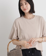 汗隠糸加工&多彩機能カットソー素材 クルーネックトップス