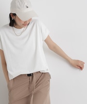 汗隠糸加工&多彩機能カットソー素材 ドルマンフレンチトップス
