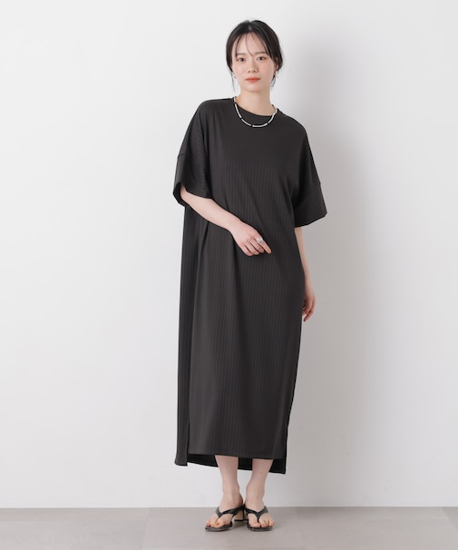 エステルリブカットドロップショルダーワンピース