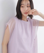 カラミメッシュレイヤードカットトップス
