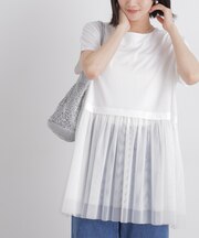 チュールドッキングカットトップス