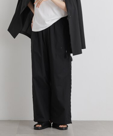 made in INDIA サイドレースワイドパンツ