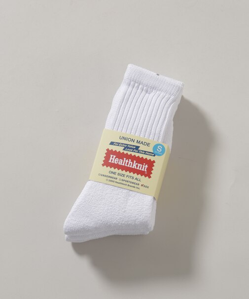 Healthknit／シンカーWHITE無地SOX 3足set