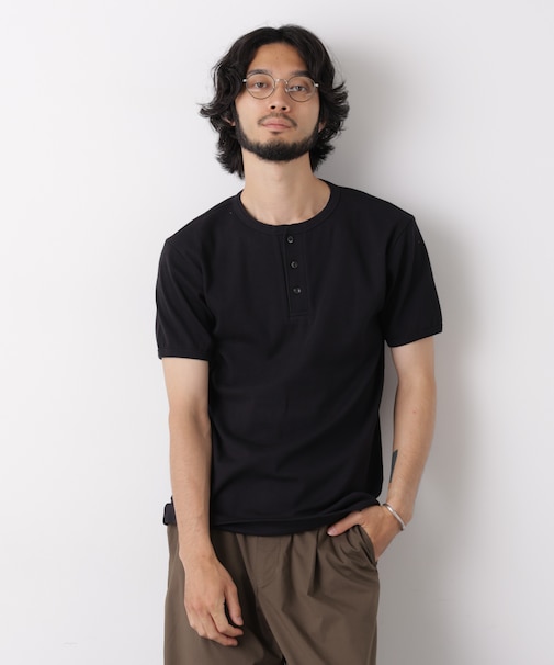 リブフライスヘンリーTシャツ 半袖