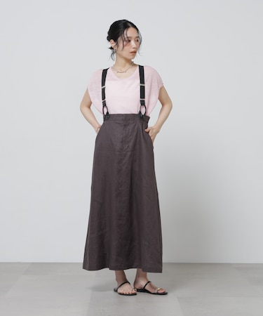 European Flax サスペンダー付きスカート(セットアップ可)