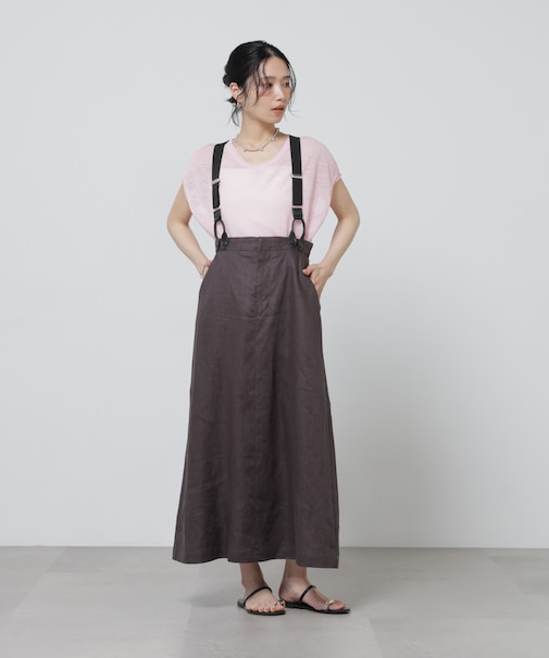 European Flax サスペンダー付きスカート(セットアップ可)