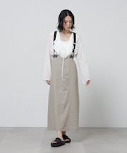 European Flax サスペンダー付きスカート(セットアップ可)