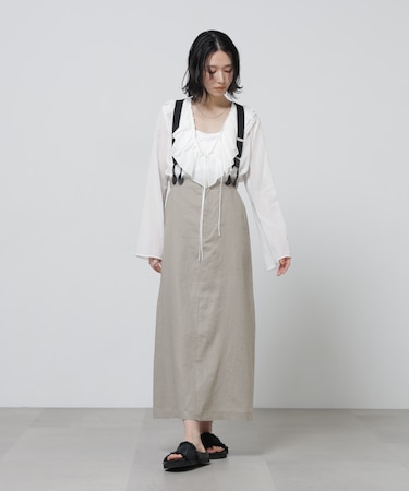 European Flax サスペンダー付きスカート(セットアップ可)