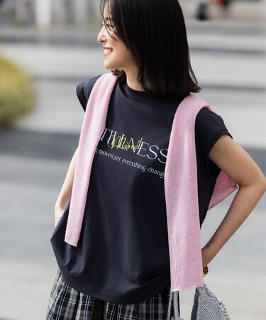 MINERALTEX(TM)ロゴプリントノースリーブTシャツ