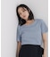 ラメリブカットクルーネックTシャツ