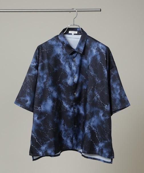 NORMANBROS／ショート丈オーバーサイズ総柄シャツ 半袖