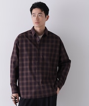 ビッグドレープチェックシャツ 長袖