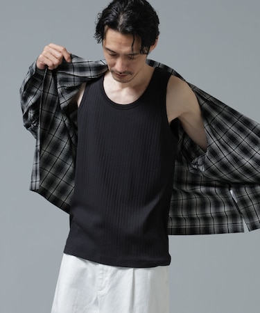Anti Soaked(R) 汗染み防止 リブタンクトップ